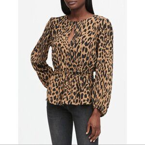 Banana Republic Boho Animal Print Leopard/Cheetah Print Top Size M